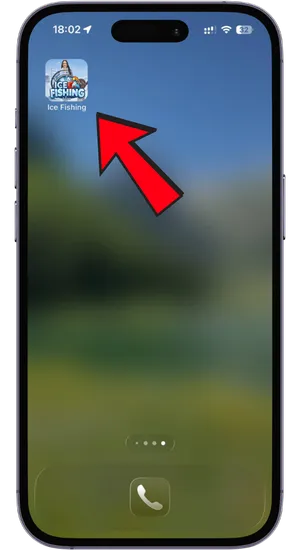 Launching Ice Fishing instantly from home screen shortcut with bets from £0.10